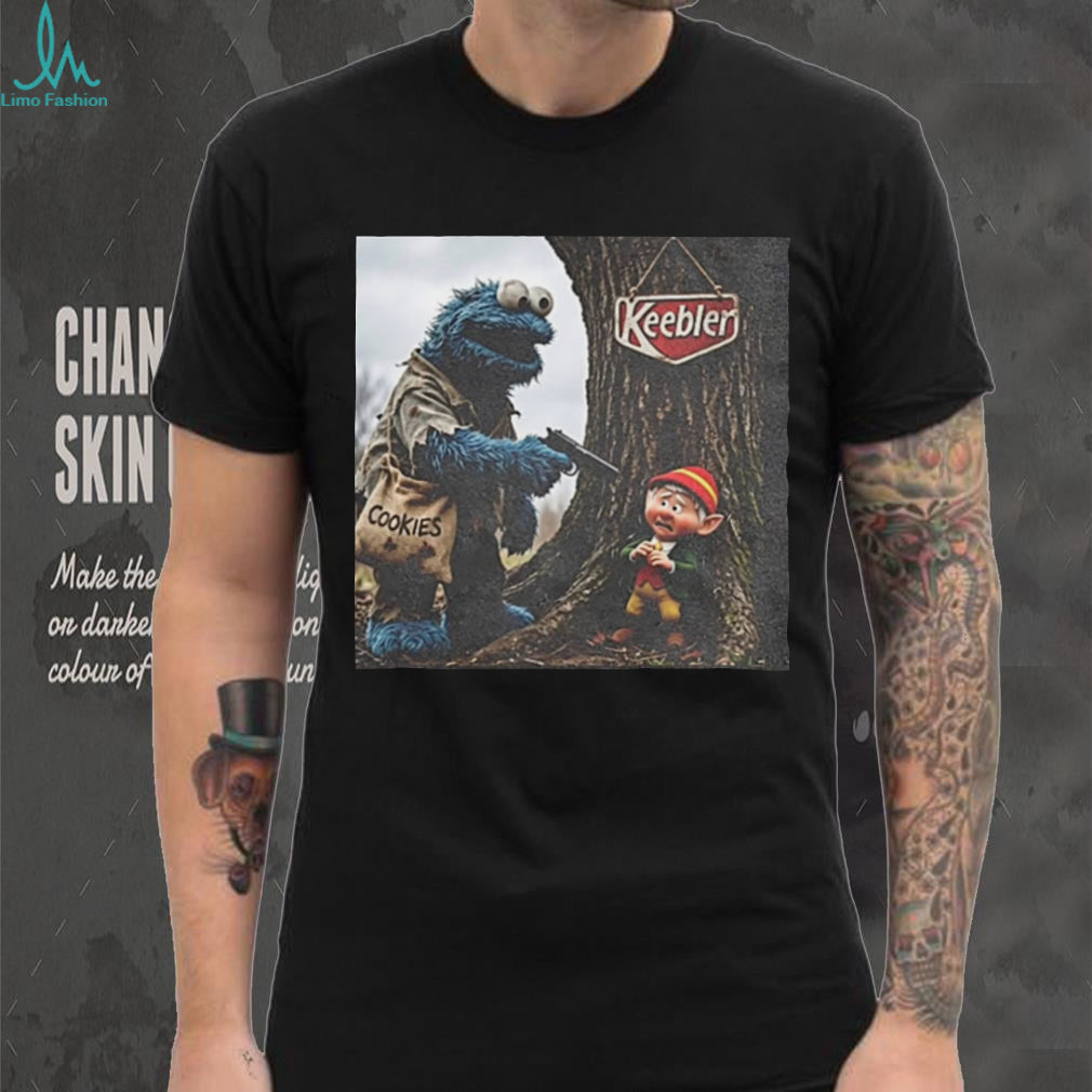Blue Monster and Forest Elf Edgy muppet meme shirt