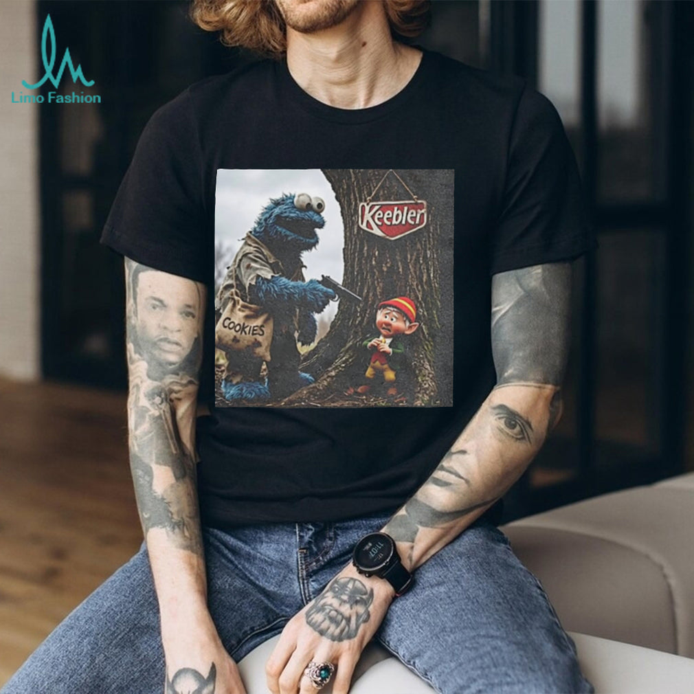 Blue Monster and Forest Elf Edgy muppet meme shirt