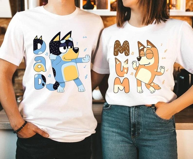Bluey Family Shirt, Bluey Cartoon Shirt, Bluey Mom Shirt, Bluey Dad Shirt, Bluey Era Shirt, Bluey Birthday Hoodie and...