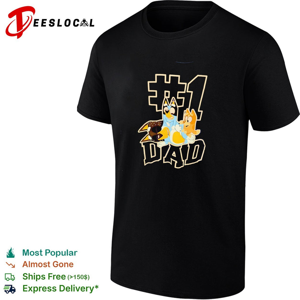 Bluey number 1 dad Bandit with kids shirt