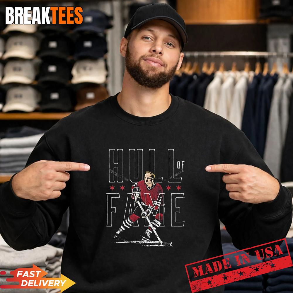 Bobby Hull Chicago Blackhawks Hockey Hull Of Fame Signature T-Shirt