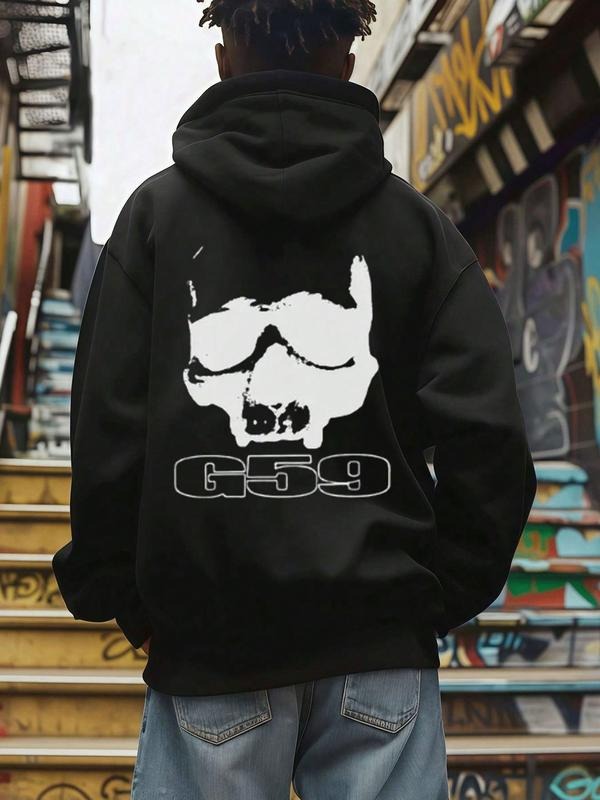 Bold G59 Skull Print Hoodie, Street Style Casual Wear, Comfortable Fabric, Tiktok Trendy Design, Unisex Fashion Piece...