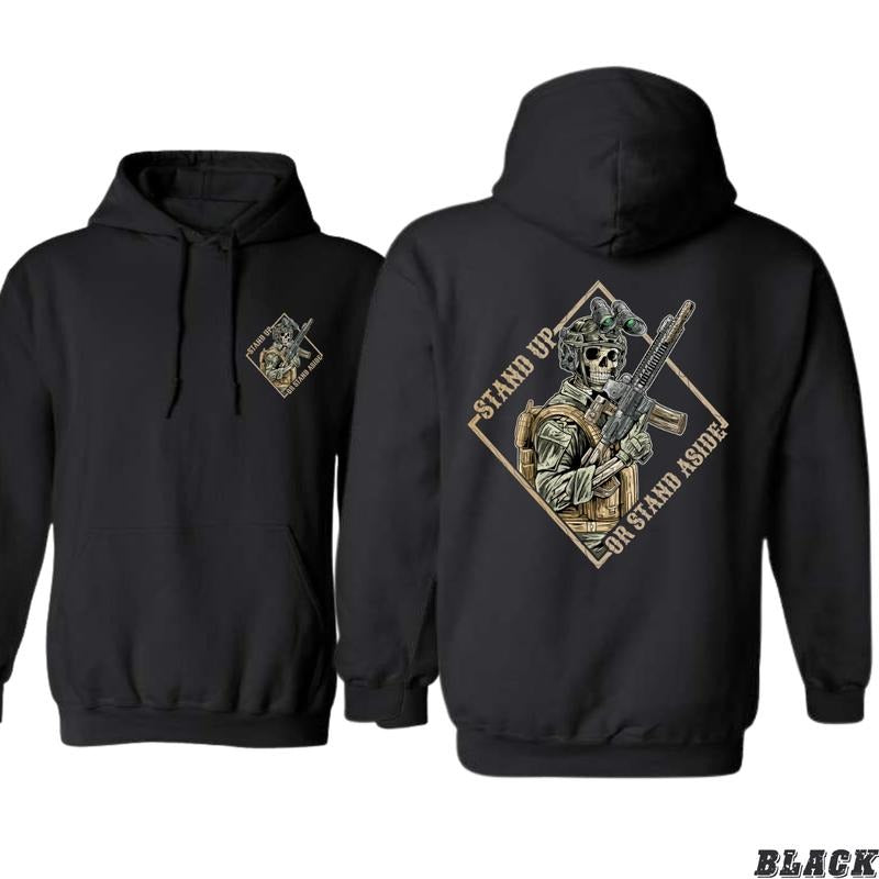 Bold Tactical Skull Soldier Graphic Unisex Hoodie - Stand Up or Stand Aside - camo country hoodies, Tops, Sweatshirts...