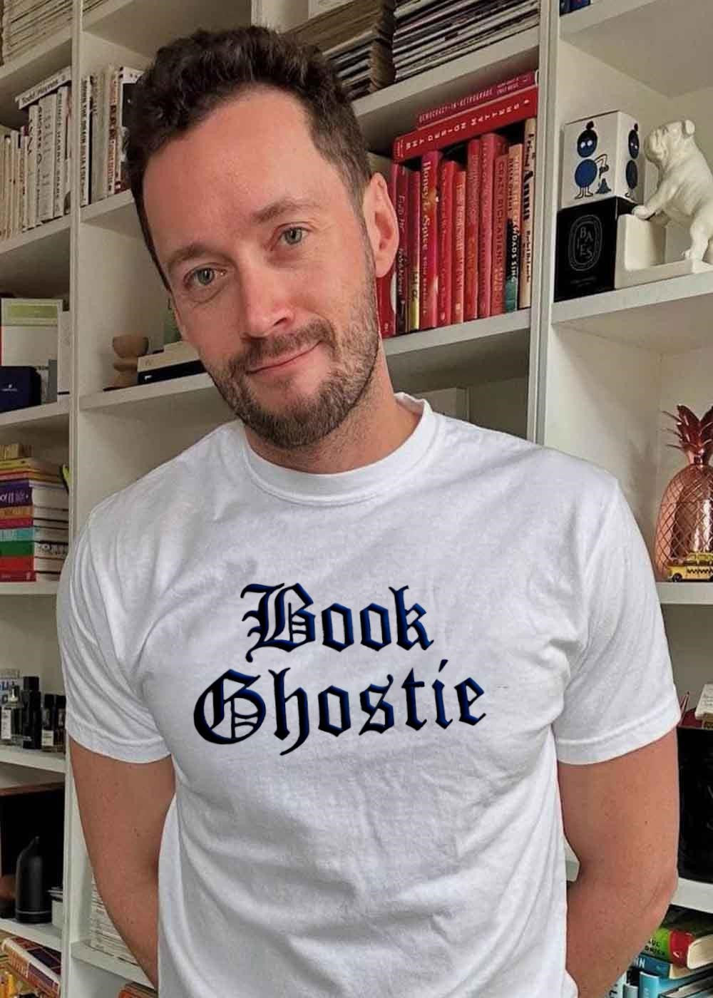 Book Ghostie Embroidered Book Lover T-Shirt