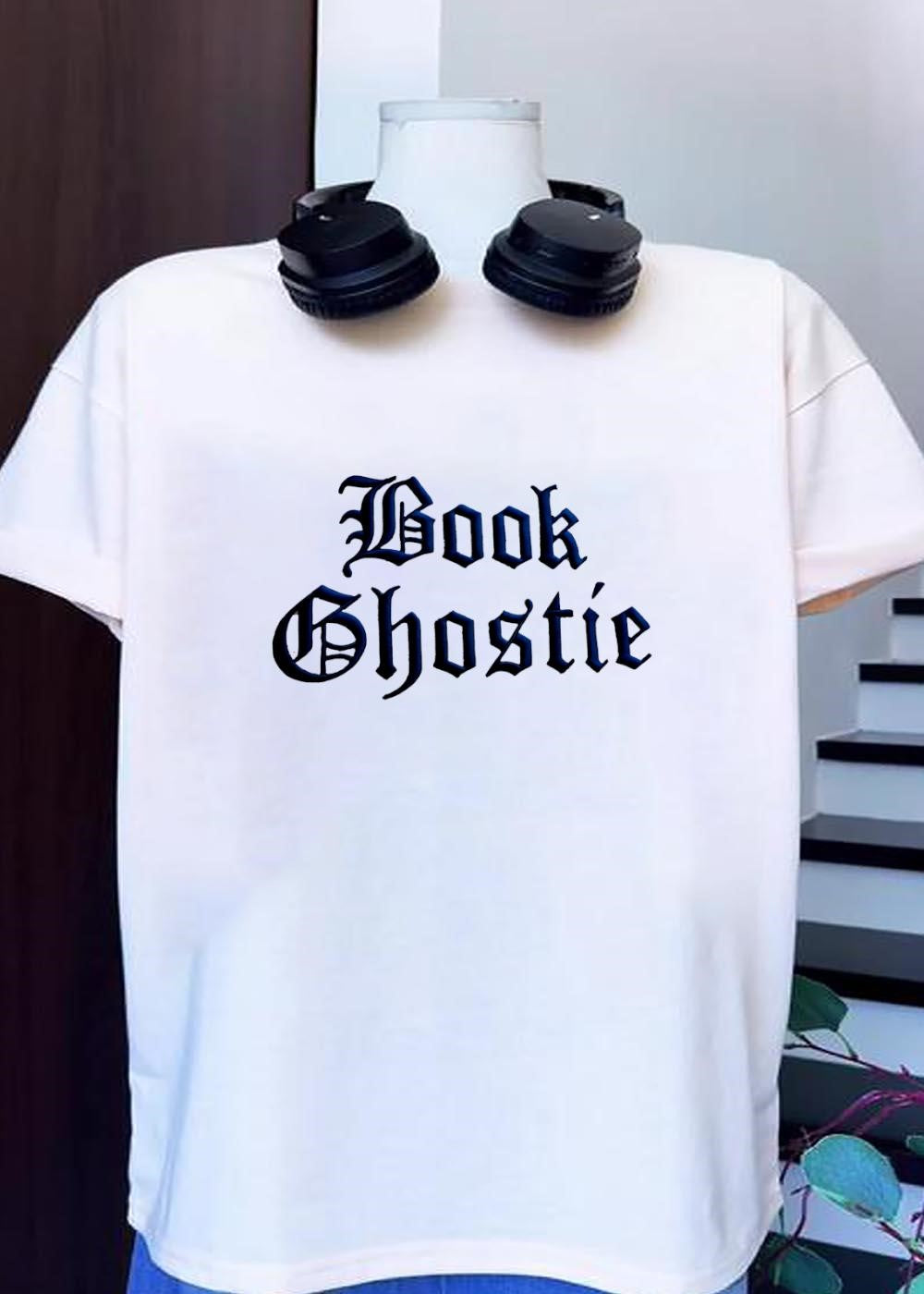 Book Ghostie Embroidered Book Lover T-Shirt