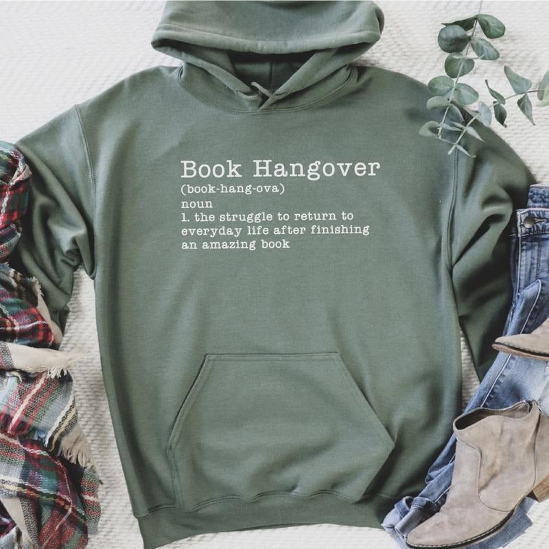 Book Hangover Sweatshirt, Book Hoodie, Book Lover Sweat, Graphic Sweatshirt, Gift For Best Friends, Daily T-shirt HCETH