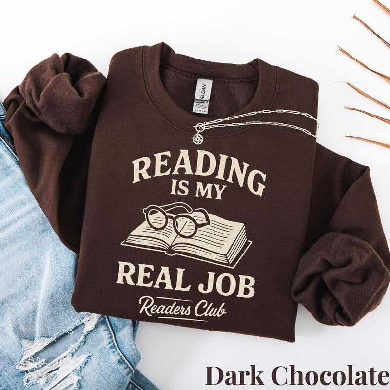 Book Lover Crewneck Sweatshirt, Cozy Readers Club Pullover, Funny Reading Shirt, Bookish Sweatshirt Gift, Book Club...