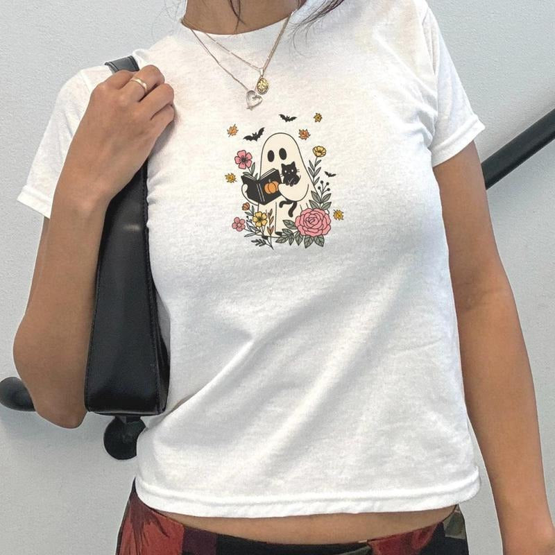 Bookish Ghost Baby Tee Ghost Baby Tee Ghost Book Reader Shirt Reading Tee Book lover gift Reading book shirt ghost reader...