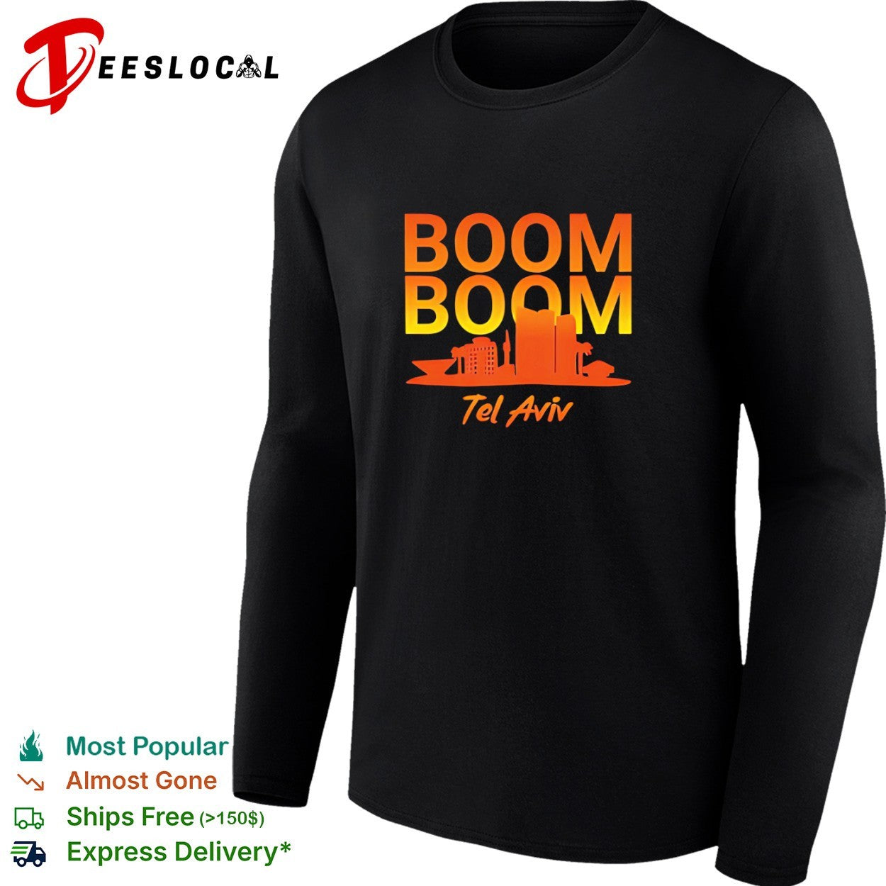 Boom Boom Tel Aviv Skyline Cityscape Urban Travel Tourist Souvenir Shirt