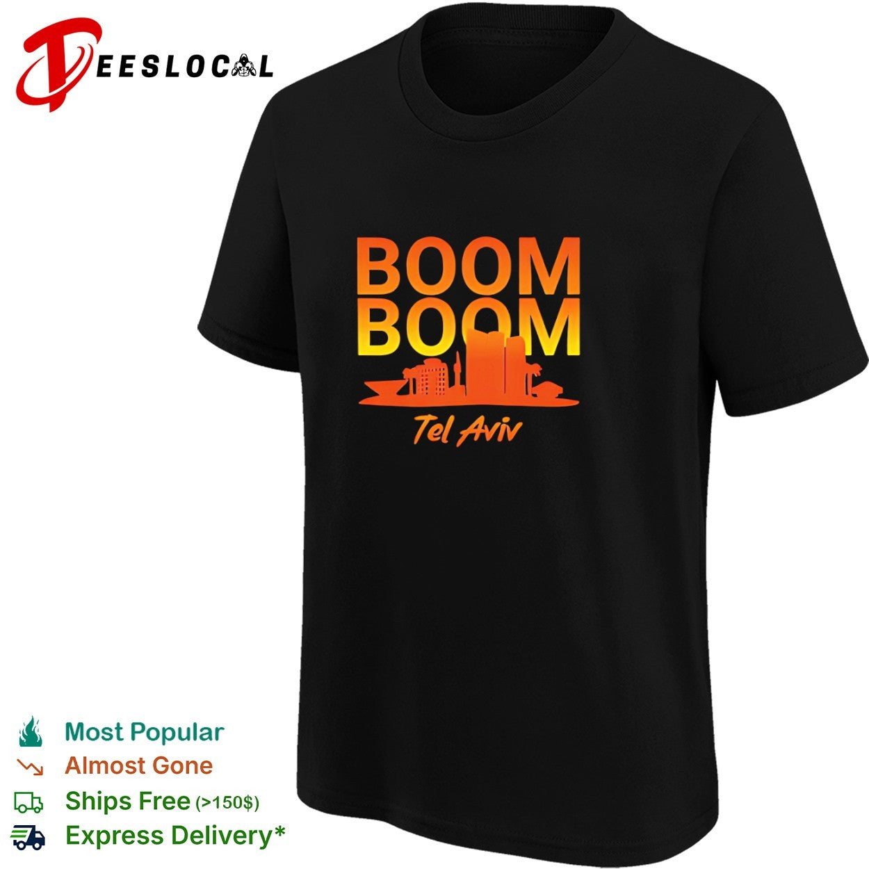 Boom Boom Tel Aviv Skyline Cityscape Urban Travel Tourist Souvenir Shirt