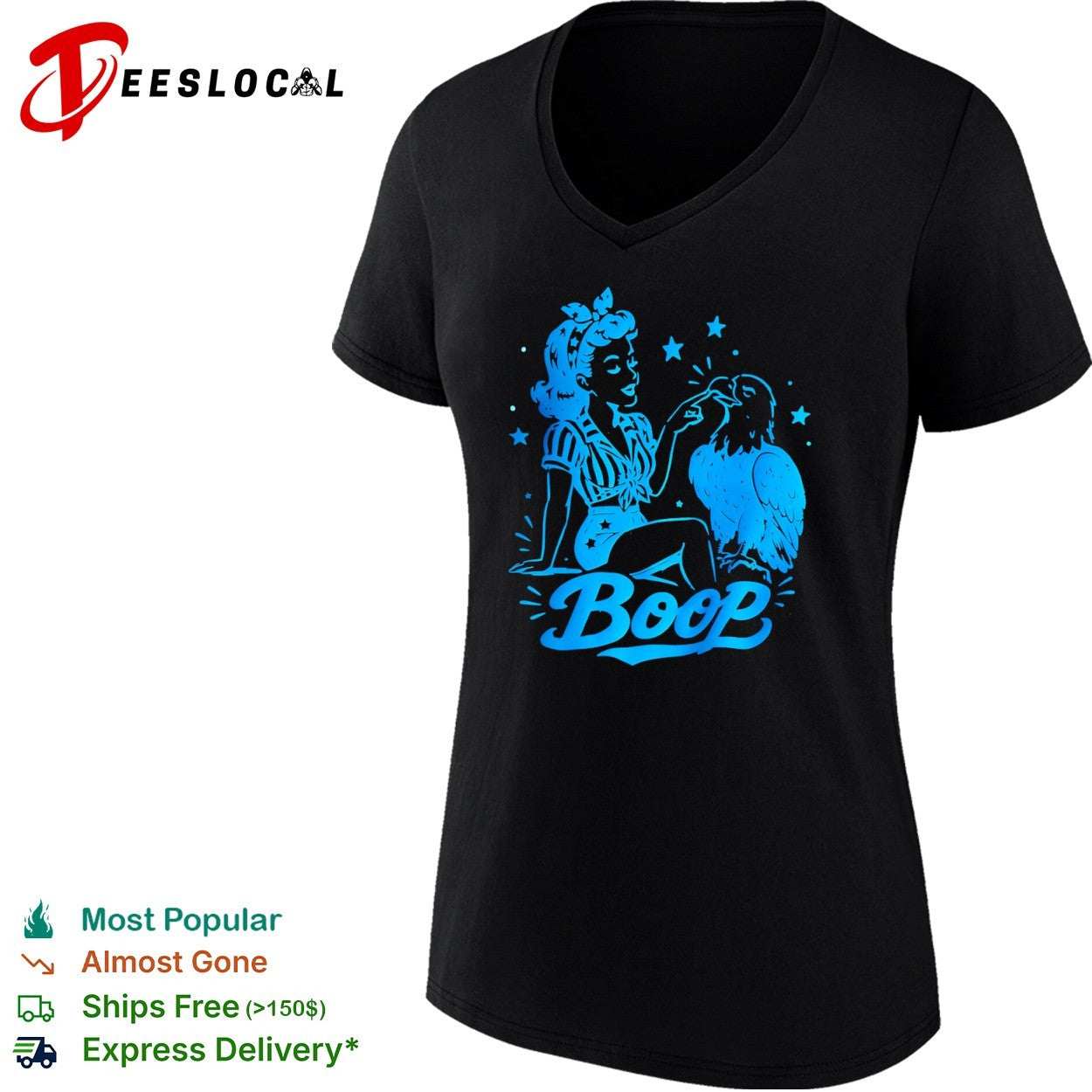 Boop Pinup Patriotic American Eagle Americana retro Shirt