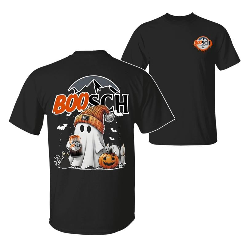 Boosh Light Cute Boo Ghost Halloween 2 Sided T-Shirt, Busch Light Halloween Shirt, Trendy Halloween Shirt, Unisex Graphic...
