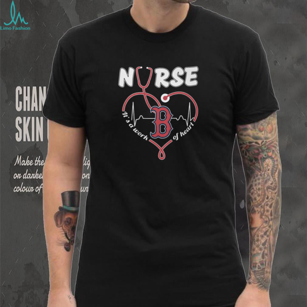 Boston Red Sox Nurse Work Of Heart Stethoscope Red Logo T Shirt