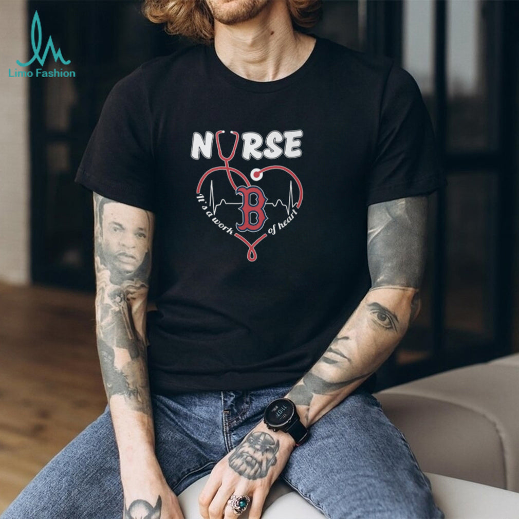 Boston Red Sox Nurse Work Of Heart Stethoscope Red Logo T Shirt