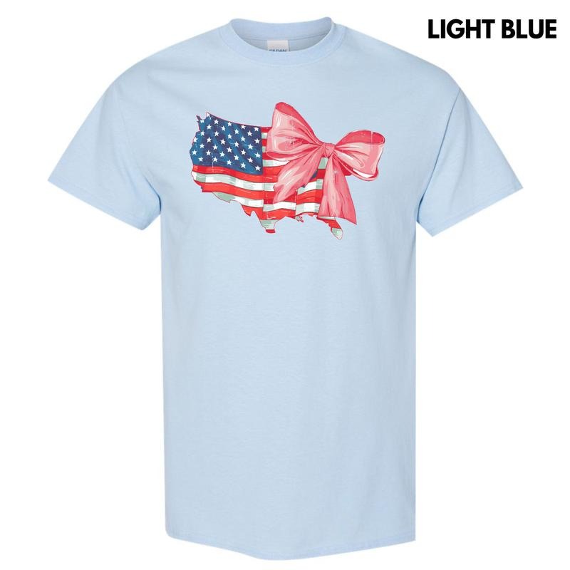 Bow USA Flag Gildan Short Sleeve T-Shirt 'NLB' Hoodie, Sweatshirt | PodTeesHub.com