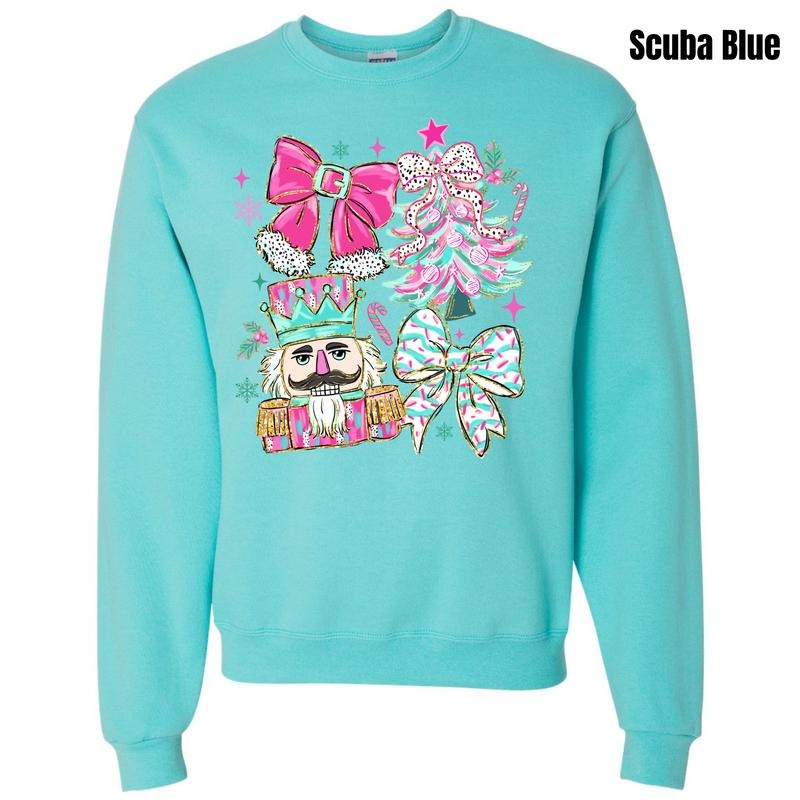 Bows & Nutcracker Christmas Scene Sweatshirt 'NLB' T-Shirts, Hoodie | PodTeesHub.com