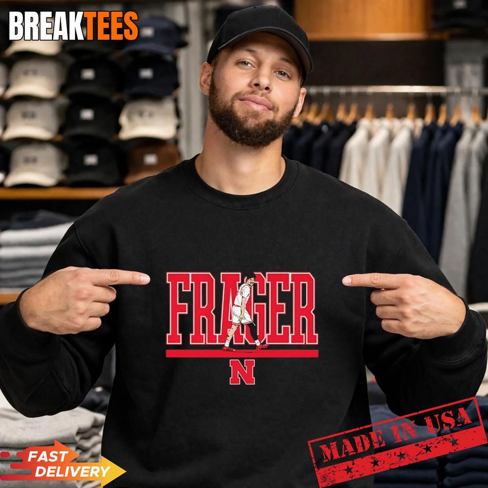 Braden Frager Name Pose Nebraska Cornhuskers Basketball Shirt