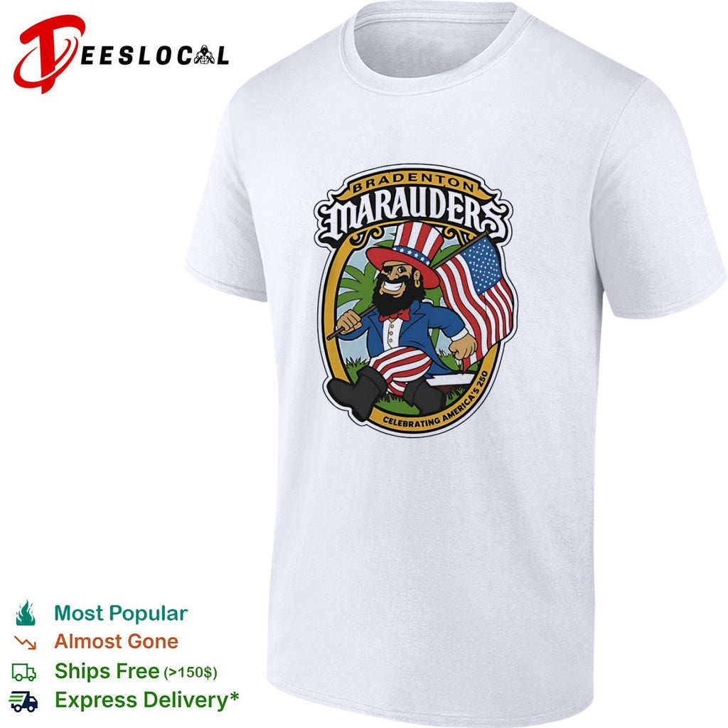 Bradenton Marauders Celebrating Americas 250 Uncle Sam Mascot shirt