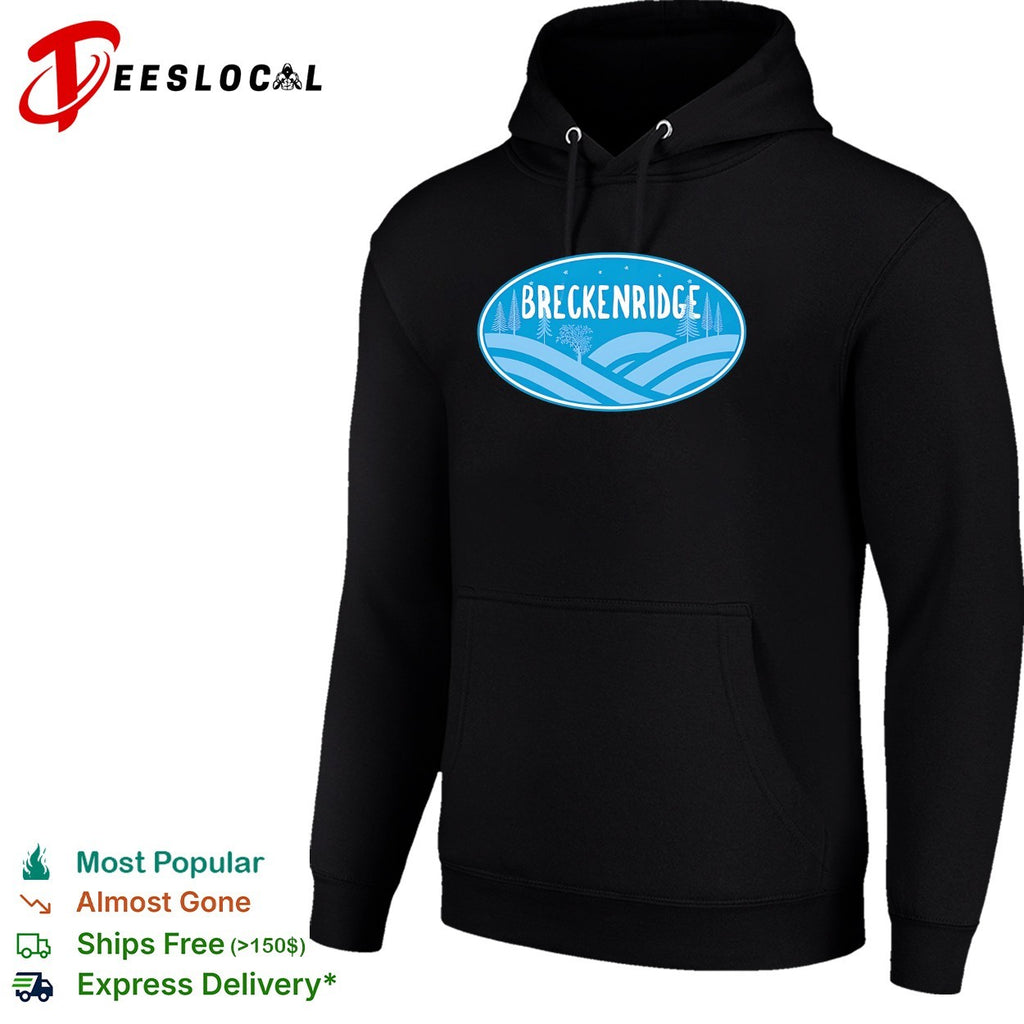 Breckenridge mountains and trees oval shirt