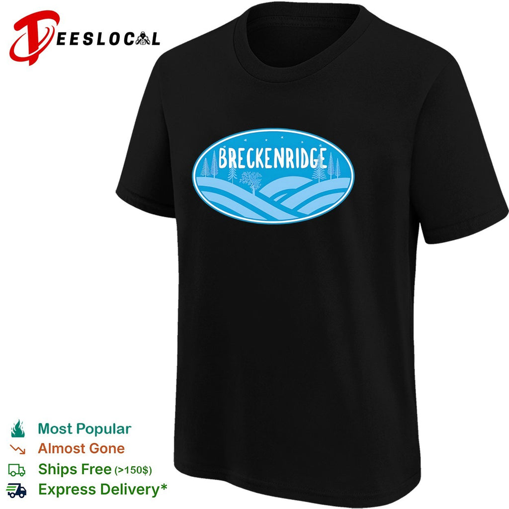 Breckenridge mountains and trees oval shirt