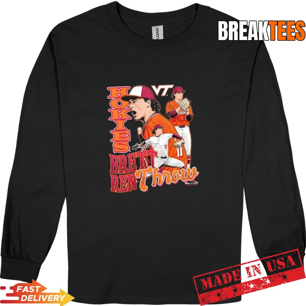 Brett Renfrow Virginia Tech Hokies Baseball Signature T-Shirt