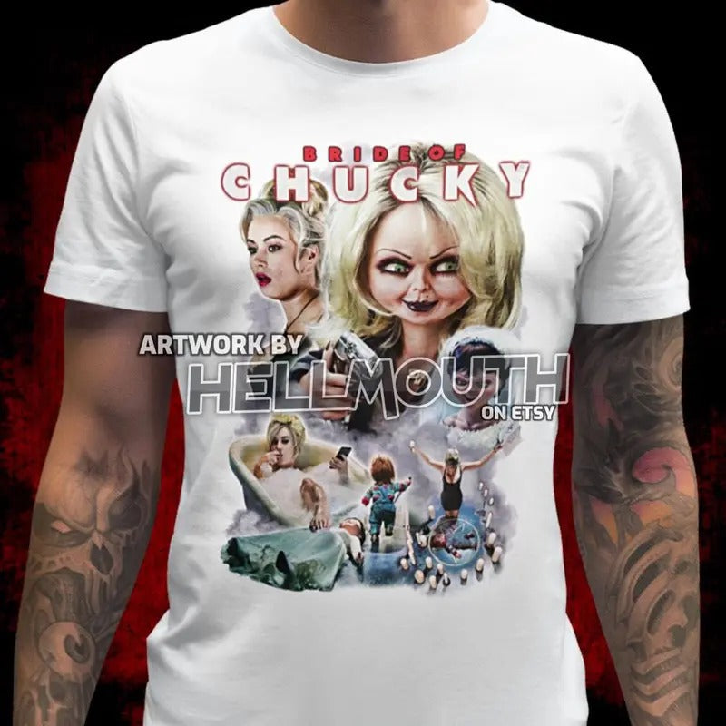 Bride of Chucky Tiffany Valentine t shirt. Jennifer Tilly. Men's & Women's all sizes. 90's horror Doll Hoodie, Sweatshirt