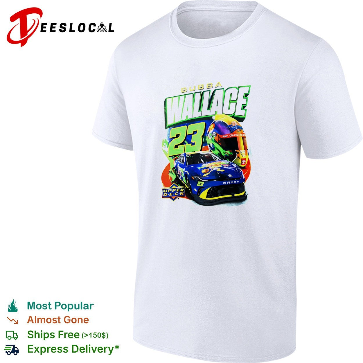 Bubba Wallace NASCAR number 23 Toyota Camry Upper Deck shirt
