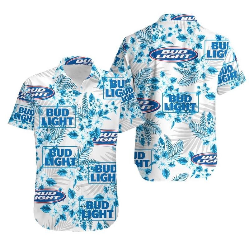 Bud Light Hawaiian Flowers Pattern Shirt Unisex's Hoodie, Sweatshirt | PodTeesHub.com