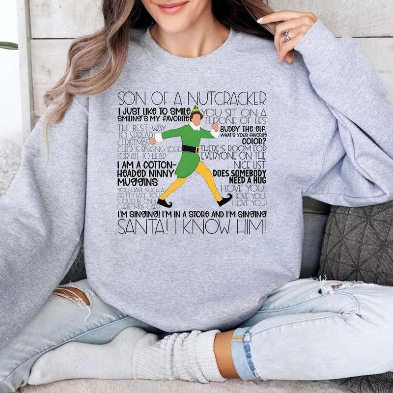 Buddy the Elf Christmas Sweatshirt, Funny Holiday Shirt, Cozy Xmas Gift Idea for Movie Lovers Hoodie | PodTeesHub.com
