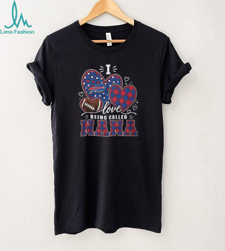 Buffalo Football Buffalo Hearts Plaid Pattern I Love Being Called Nana T Shirt