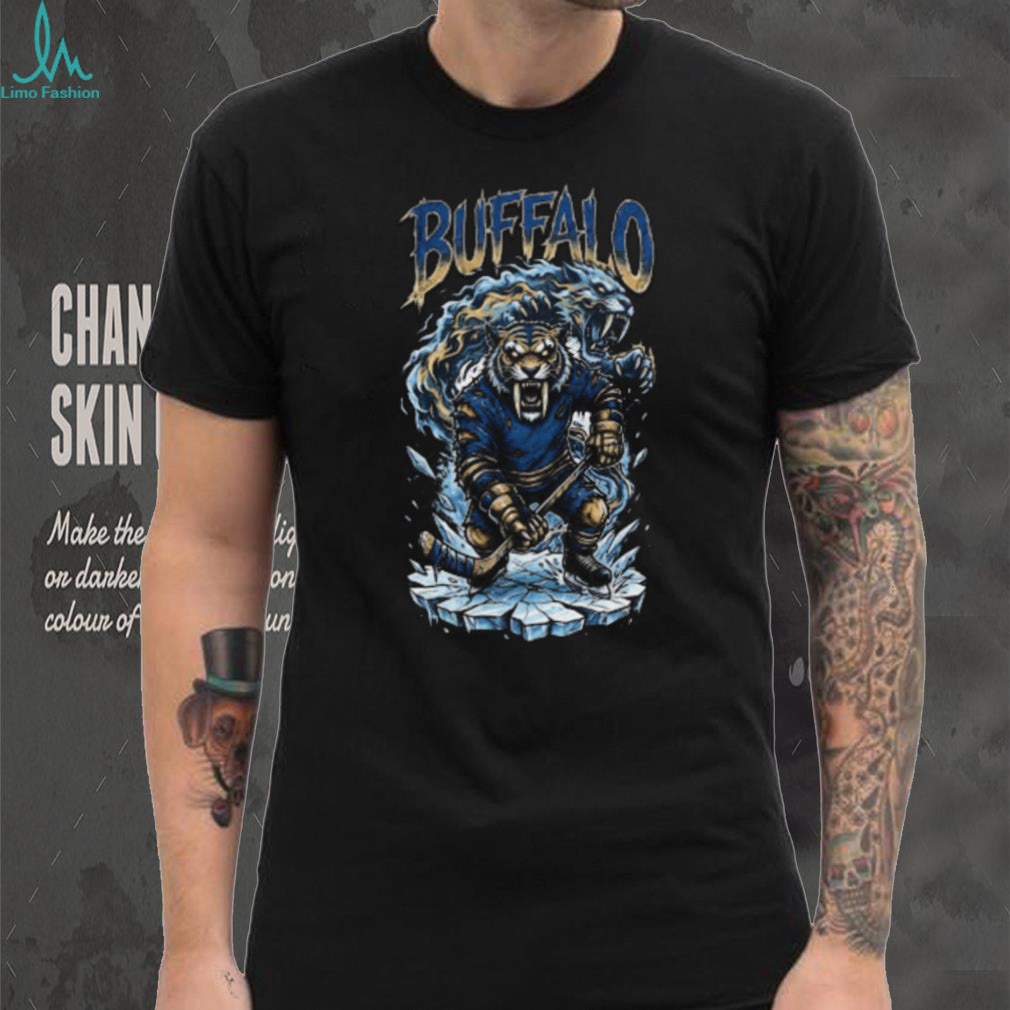 Buffalo Hockey Saber Toothed Tiger Ice Skating Graphic T Shirt