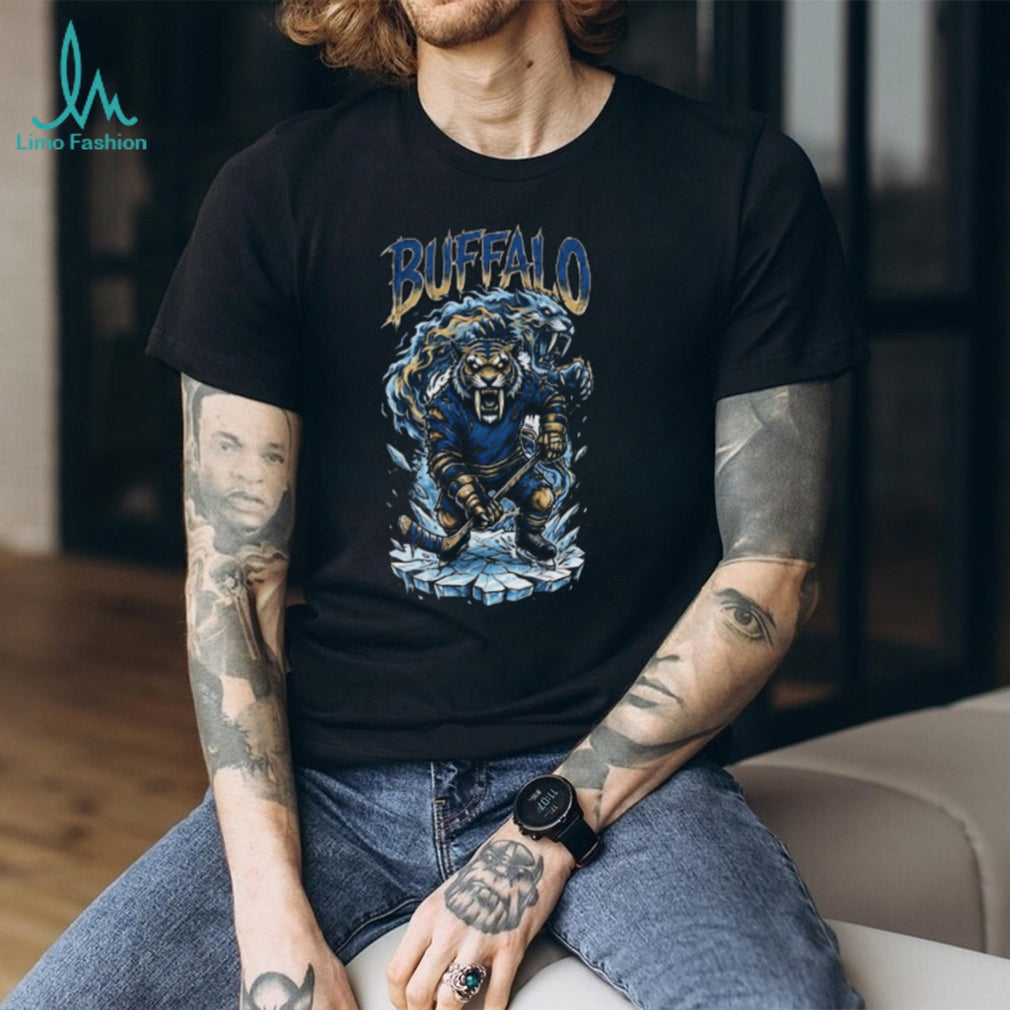 Buffalo Hockey Saber Toothed Tiger Ice Skating Graphic T Shirt
