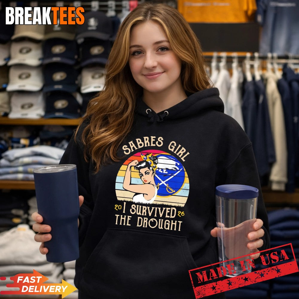 Buffalo Sabres NHL Sabres girl I survived the drought vintage t-shirt