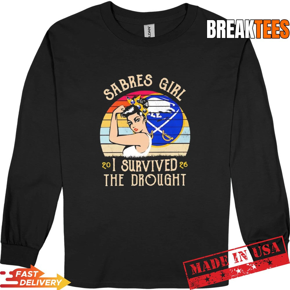 Buffalo Sabres NHL Sabres girl I survived the drought vintage t-shirt