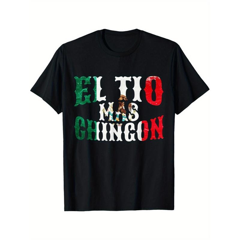 Burning Man1pc Men Printed T-Shirt Casual Crew Neck Cotton Knit Fabric Medium Stretch Regular Fit Summer Streetwear Black...