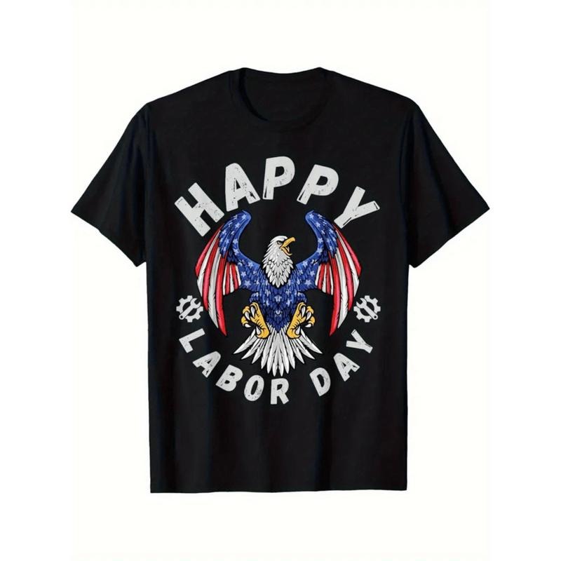 Burning ManBald Eagle American Flag T-Shirt For Men Black Casual Short Sleeve Top Hoodie, Sweatshirt | PodTeesHub.com