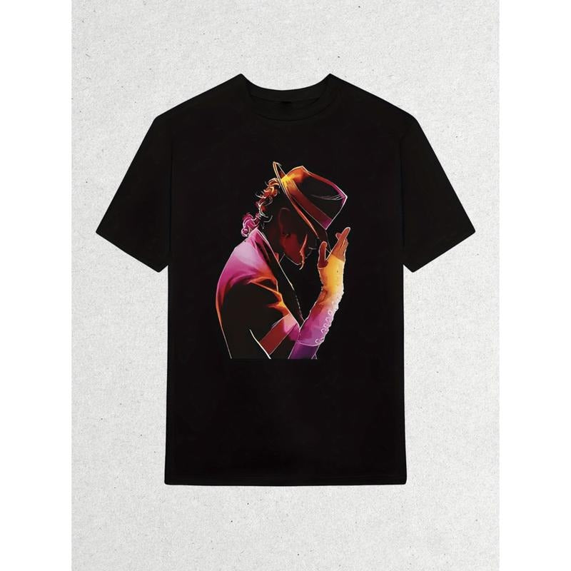 Burning ManFamous Portrait Print Heavy 180g Short Sleeve Graphic Tshirt For Men Casual Athleisure Style Breathable...
