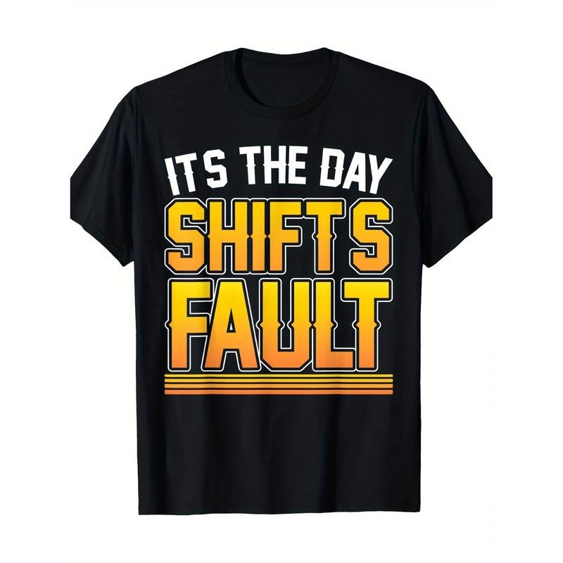 Burning ManMen Casual Fault Graphic T-Shirt 100 Cotton Short Sleeve Round Neck Black With Orange Geometric Print...