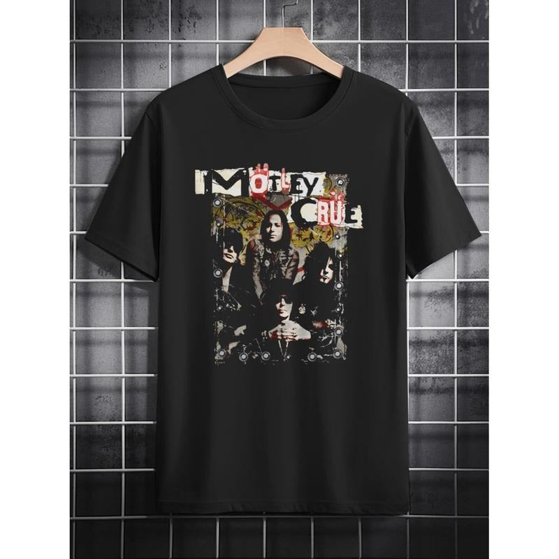 Burning ManStylish Black Graphic Print Mens T-Shirt Comfortable Crew Neck Summer Casual Wear Machine Washable Polyester...