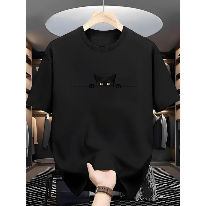 Burning ManStylish Black T-Shirt For Men Soft Polyester Crew Neck Short Sleeve Summer Essential Casual Wear Comfortable...