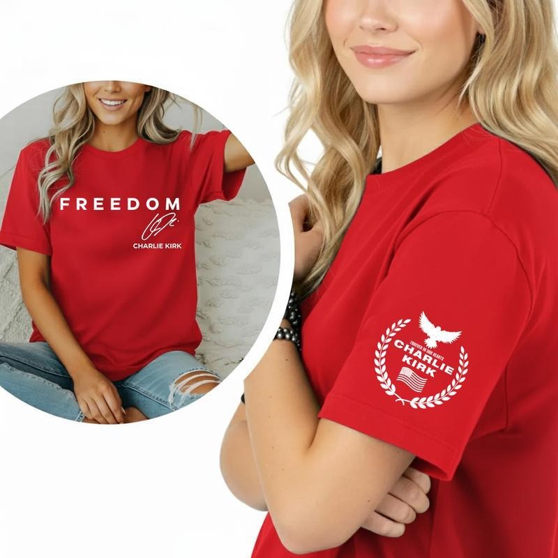 C.K Day Freedom Shirt, In October We Wear Red Birthday Tee, USA Patriotic Graphic Unisex T-Shirt with Sleeve Design, Made...
