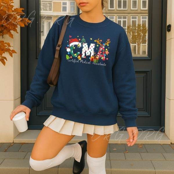 CMA Christmas Sweatshirt, Christmas CMA Nurse Hoodie, Certified Medical Assistant Sweatshirt, Holiday Nurse Hoodie, Nurse...