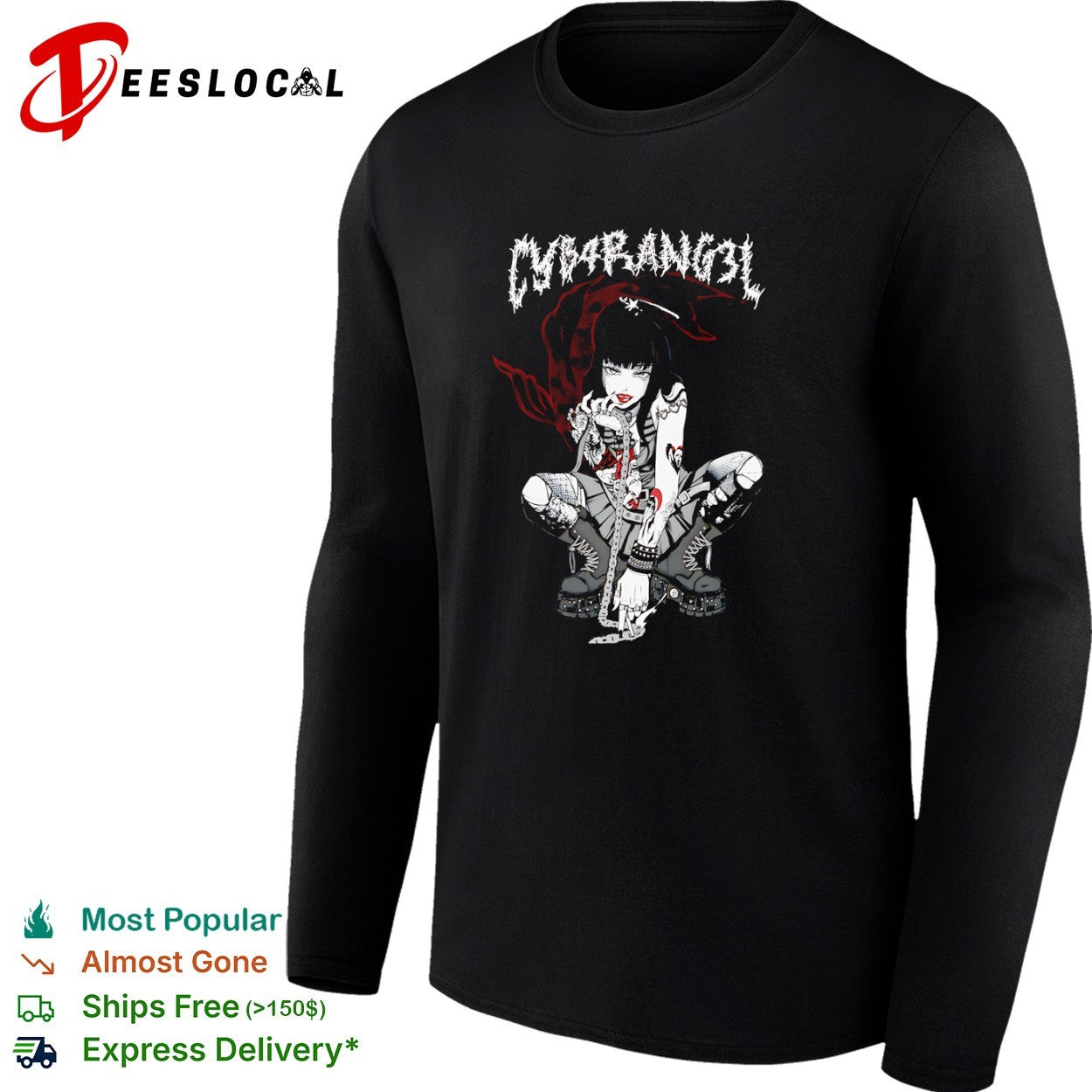 CYB4RANG3L Anime Goth Aesthetic Dark Cyber Punk Y2K Grunge Emo Alternative shirt