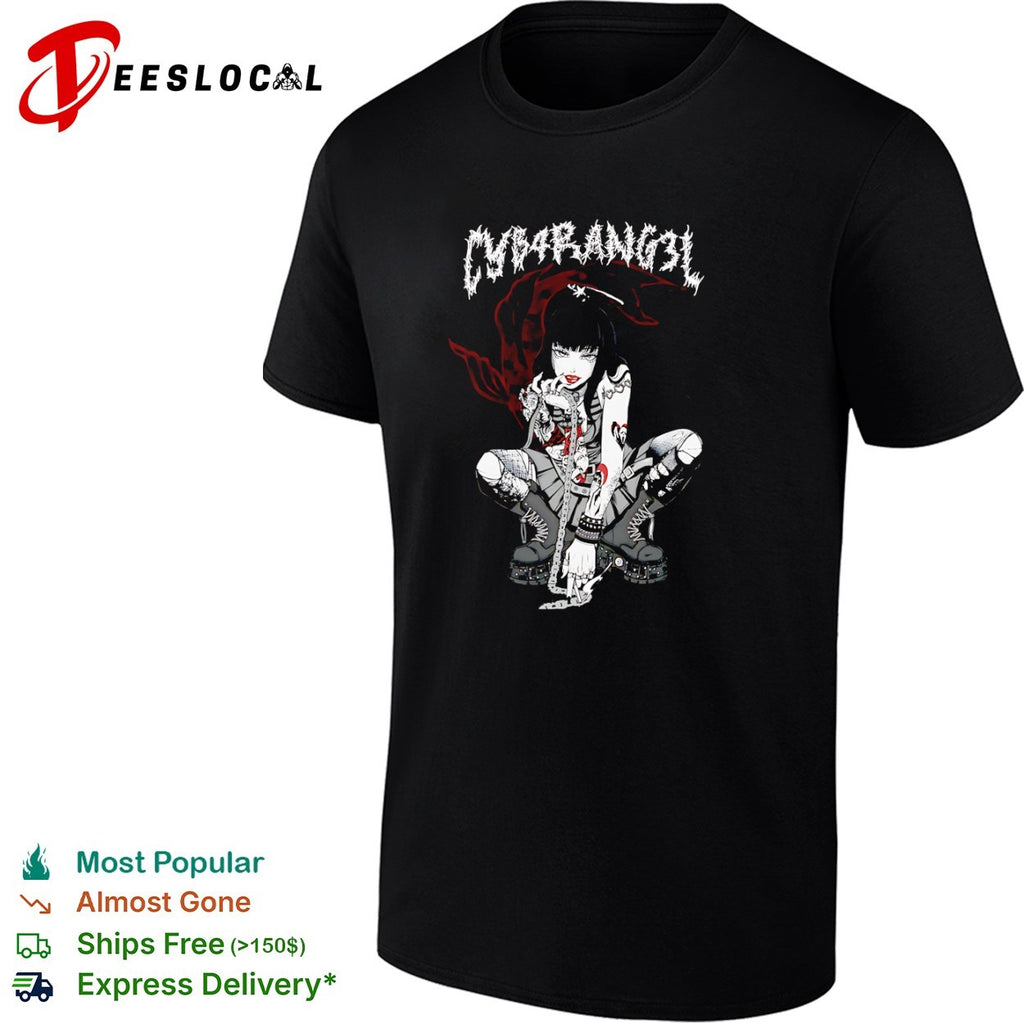 CYB4RANG3L Anime Goth Aesthetic Dark Cyber Punk Y2K Grunge Emo Alternative shirt