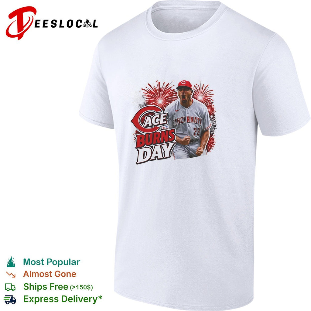 Cace Burns Day Cincinnati Reds pitcher 26 celebrating fireworks shirt