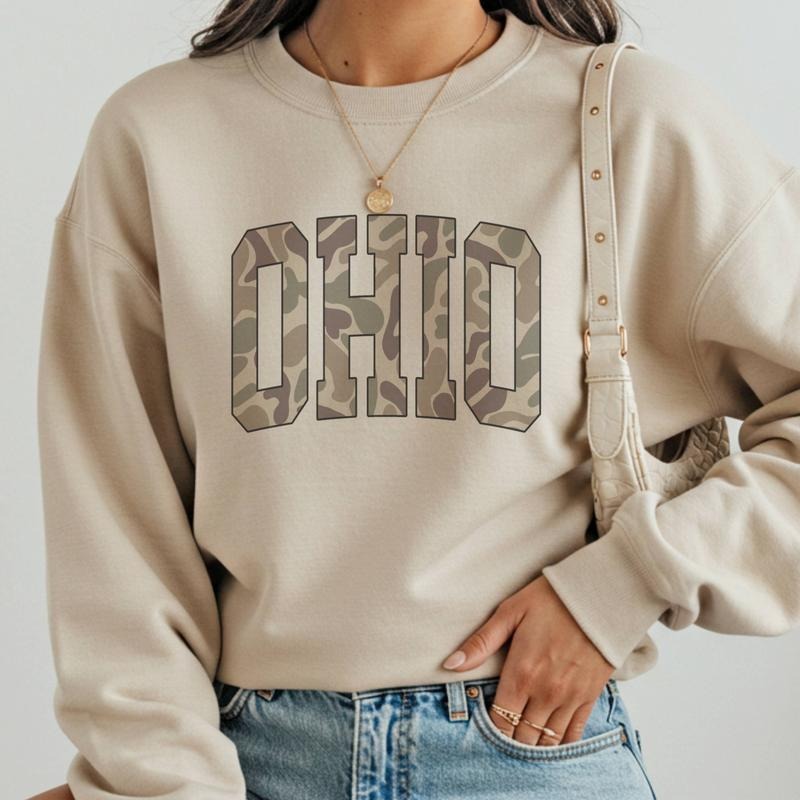 Camo State Name Sweatshirt State College Varsity Name Pullover Varsity Camouflage State Sweatshirts Varsity Collage Tees...