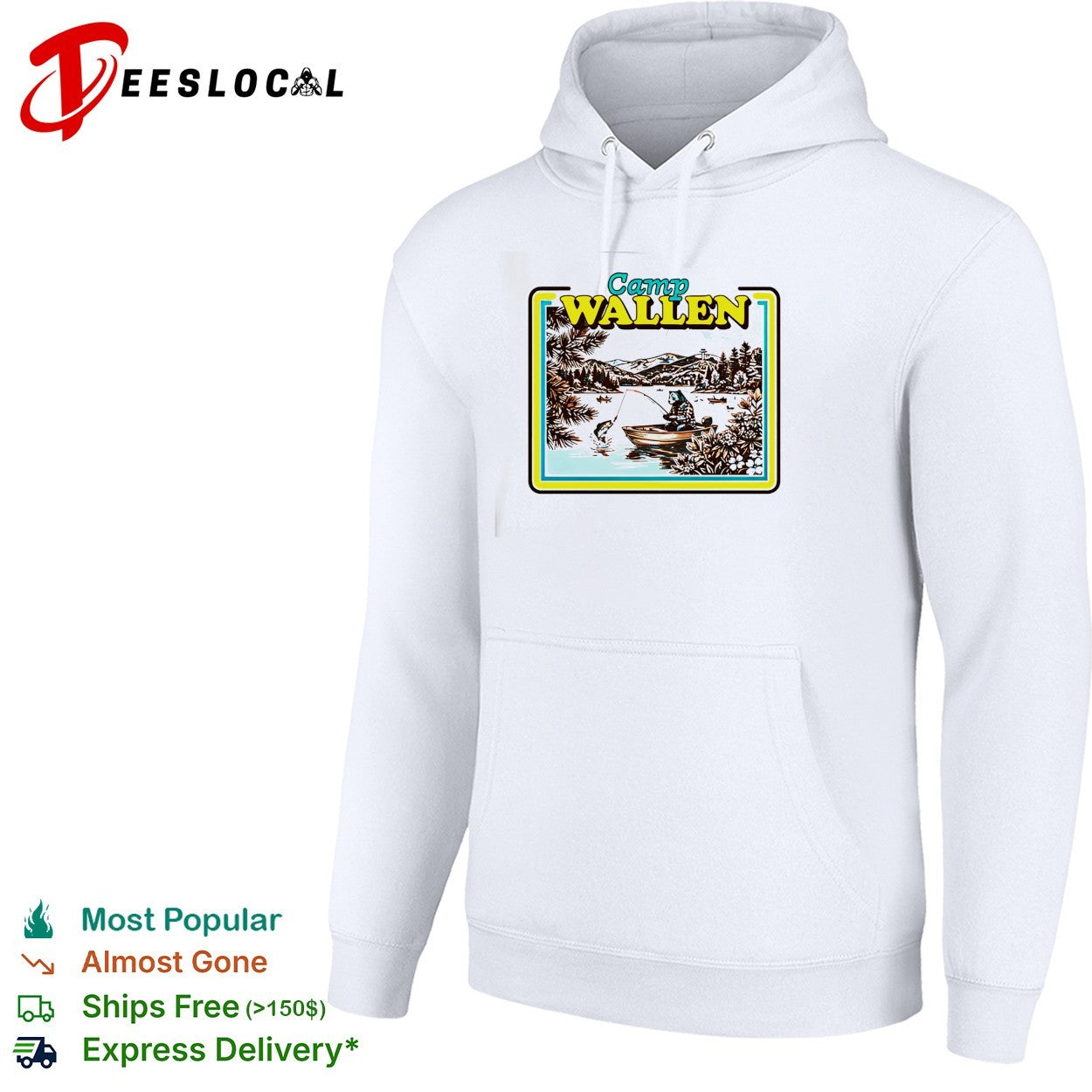 Camp Wallen bear fishing lake mountains shirt