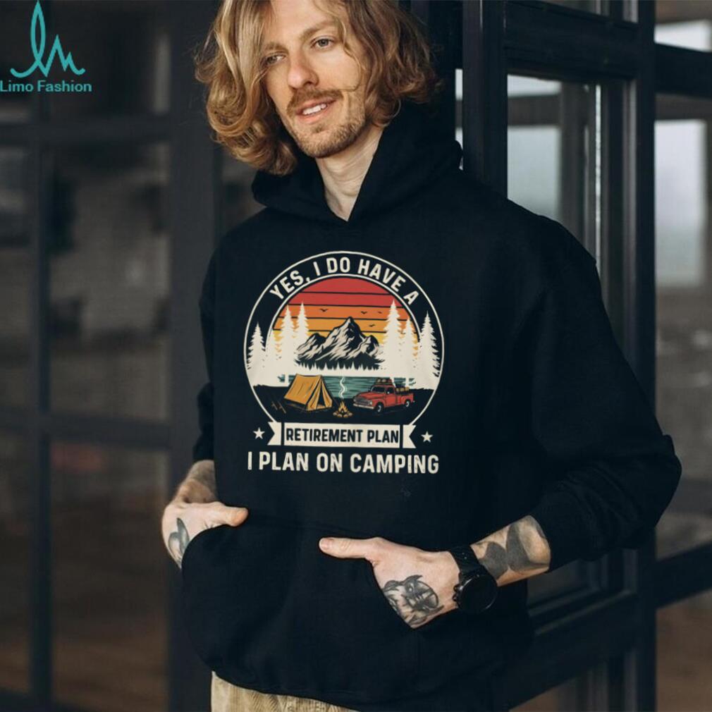 Camping Retirement Plan Vintage Mountain Sunset Shirt