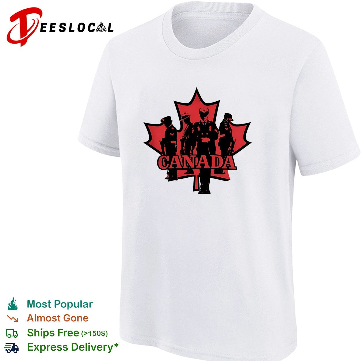 Canada maple leaf military police silhouettes shirt