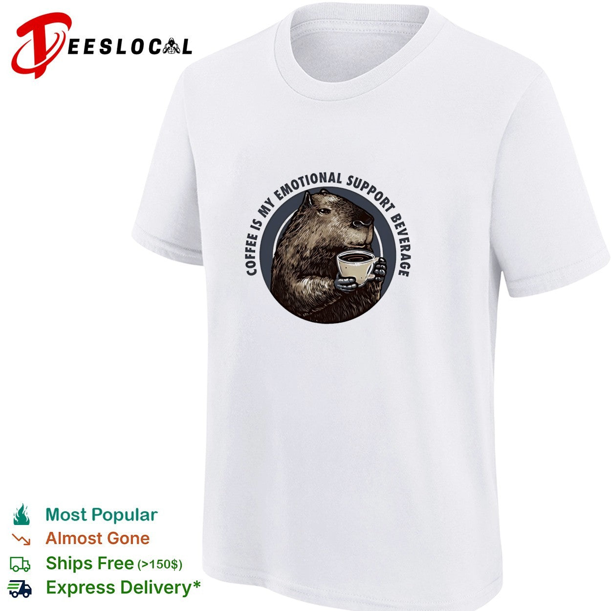 Capybara coffee is my emotional support beverage shirt